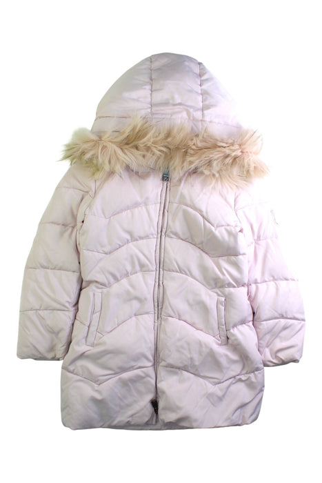 A Pink Puffer/Quilted Coats & Outerwear from Monnalisa in size 6T for girl. (Front View)