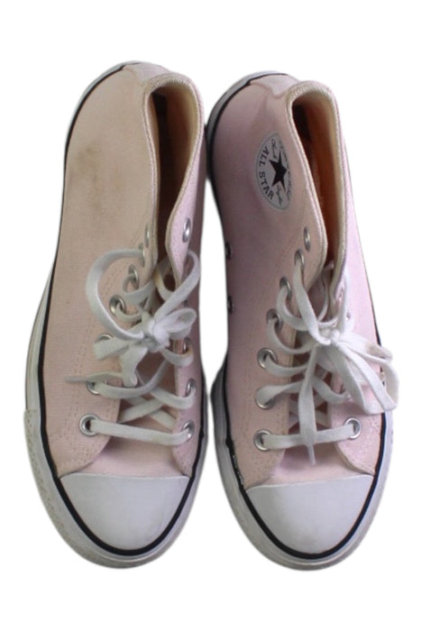 A Pink Sneakers from Converse in size 11Y for girl. (Back View)