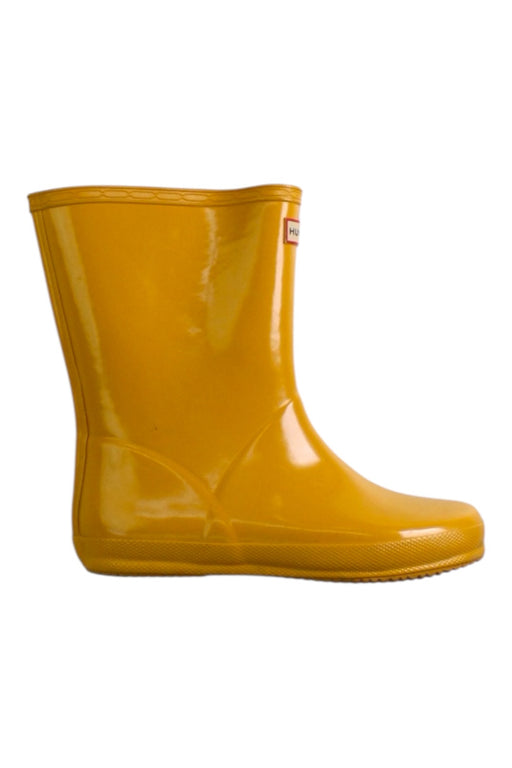 A Yellow Rain Boots from Hunter in size 9Y for neutral. (Front View)