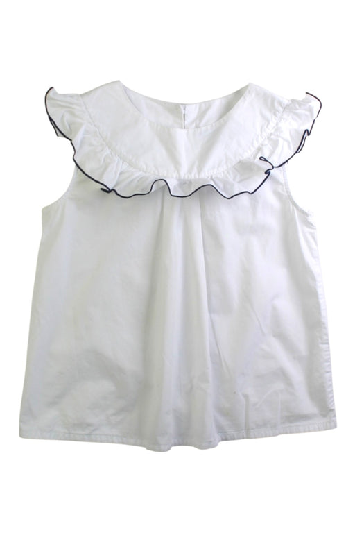 A White Sleeveless Tops from Jacadi in size 8Y for girl. (Front View)