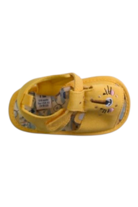 A Yellow Sandals from Mothercare in size 12-18M for neutral. (Front View)