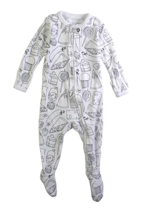 A White Onesies from L'ovedbaby in size 3-6M for neutral. (Front View)