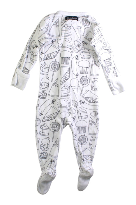 A White Onesies from L'ovedbaby in size 3-6M for neutral. (Back View)