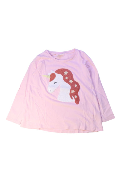 A Pink Long Sleeve Tops from Seed in size 4T for girl. (Front View)