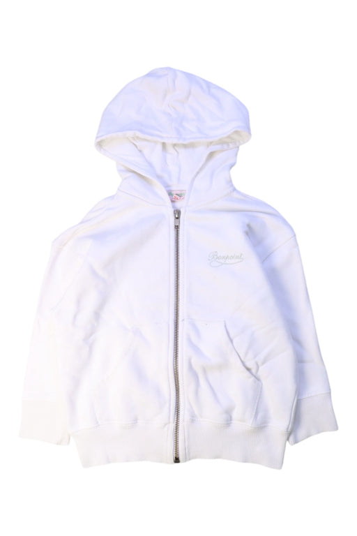 A White Zippered Sweatshirts from Bonpoint in size 4T for girl. (Front View)