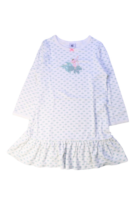 A White Long Sleeve Dresses from Petit Bateau in size 4T for girl. (Front View)