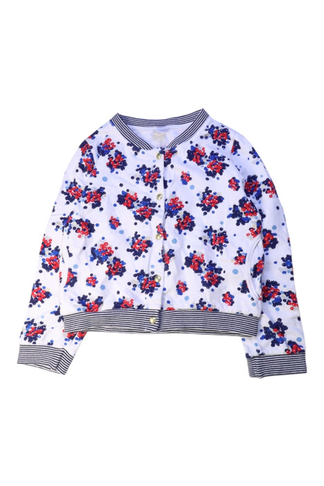 A White Buttoned Sweatshirts from Petit Bateau in size 6T for girl. (Front View)