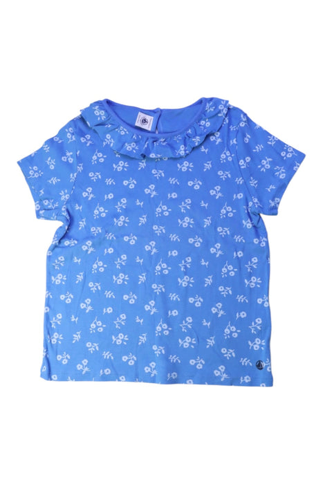 A Blue Short Sleeve Tops from Petit Bateau in size 10Y for girl. (Front View)