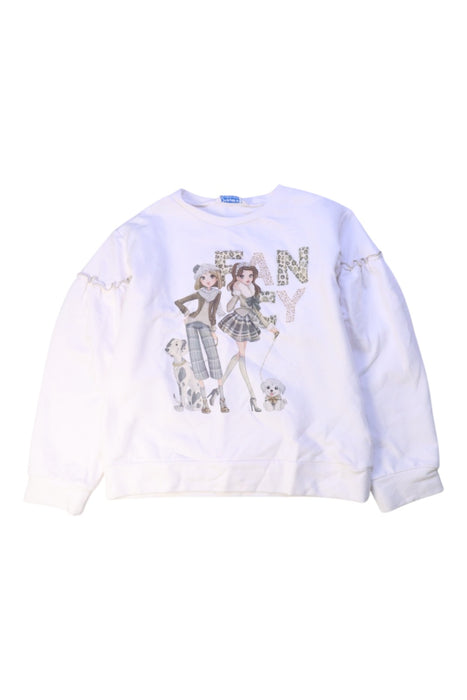 A White Crewneck Sweatshirts from Mayoral in size 7Y for girl. (Front View)