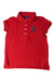 A Red Short Sleeve Polos from Polo Ralph Lauren in size 5T for boy. (Front View)