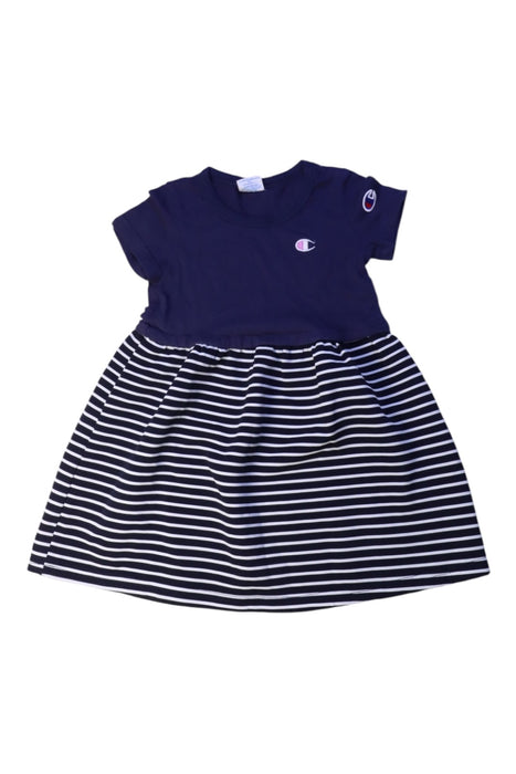 A Navy Short Sleeve Dresses from Champion in size 2T for girl. (Front View)