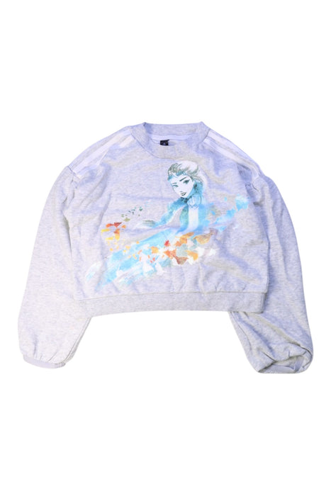 A Grey Crewneck Sweatshirts from Adidas in size 7Y for girl. (Front View)