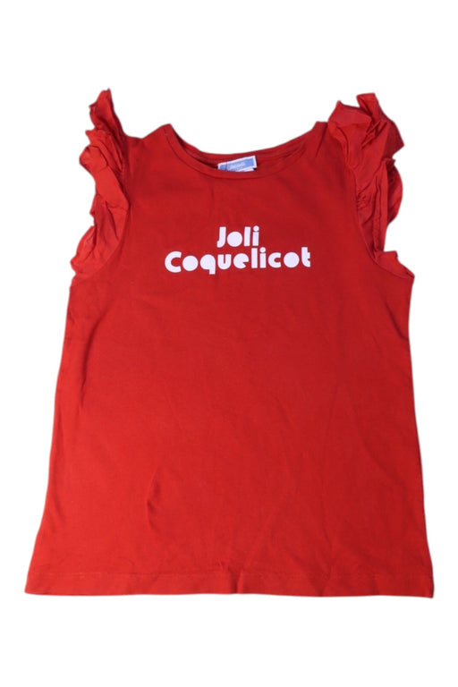 A Red Sleeveless Tops from Jacadi in size 8Y for girl. (Front View)