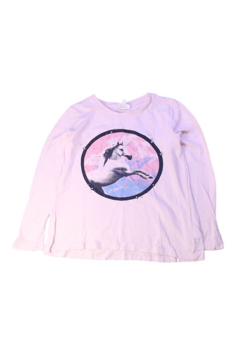 A Pink Long Sleeve Tops from Seed in size 6T for girl. (Front View)