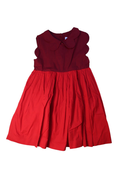 A Burgundy Sleeveless Dresses from Jacadi in size 8Y for girl. (Front View)