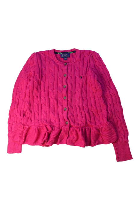A Pink Cardigans from Polo Ralph Lauren in size 6T for girl. (Front View)