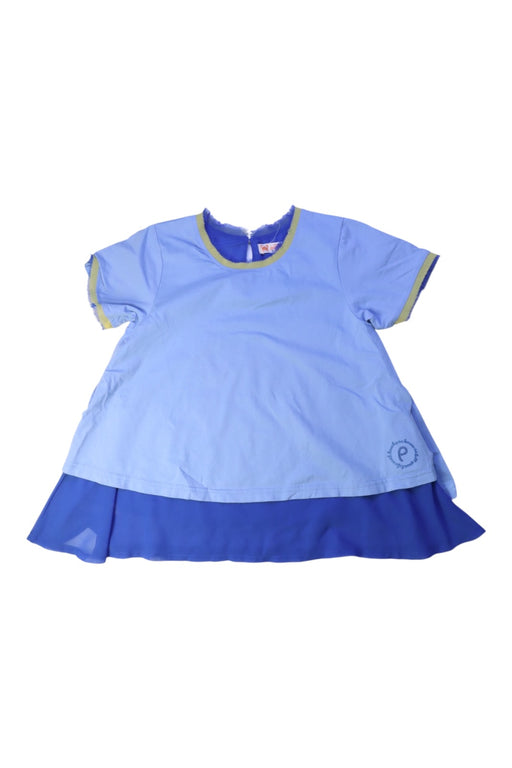 A Blue Short Sleeve Dresses from As Know As Ponpoko in size 7Y for girl. (Front View)