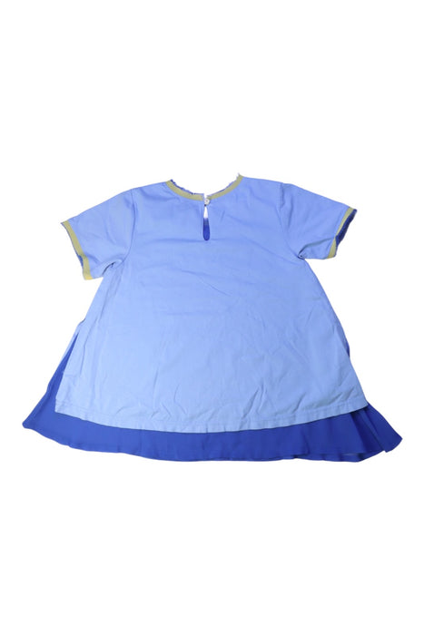 A Blue Short Sleeve Dresses from As Know As Ponpoko in size 7Y for girl. (Back View)