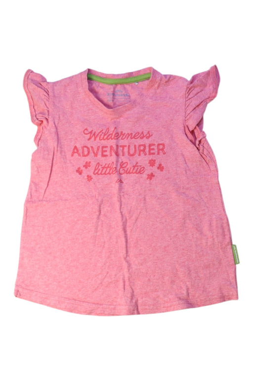 A Pink Short Sleeve Tops from Kathmandu in size 4T for girl. (Front View)