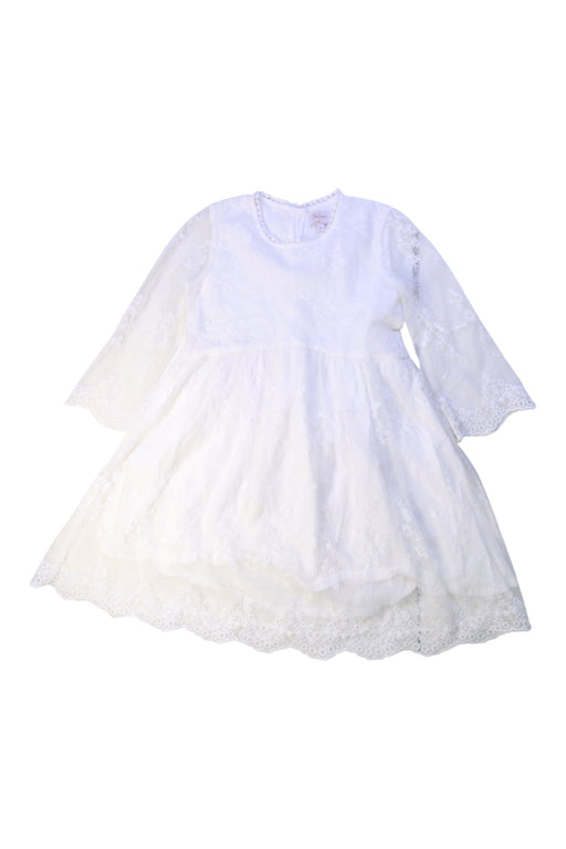 A White Long Sleeve Dresses from Collette Dinnigan in size 5T for girl. (Front View)