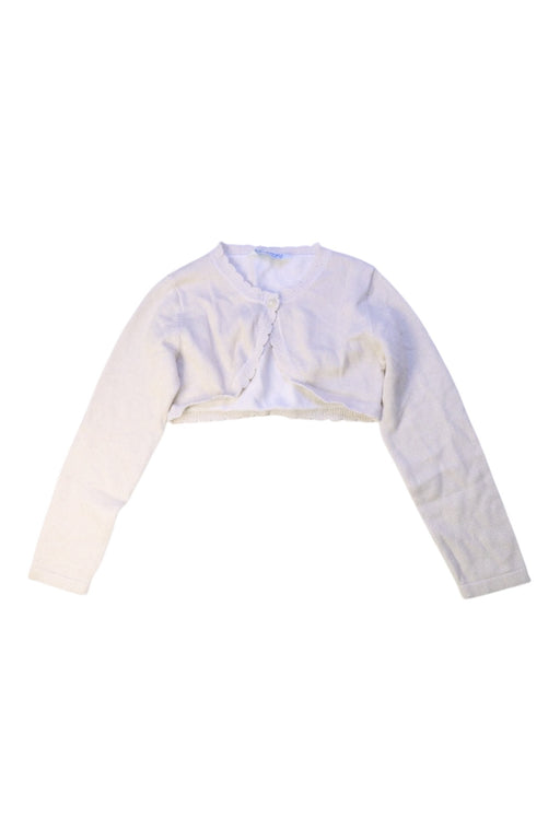 A White Cardigans from Mayoral in size 6T for girl. (Front View)