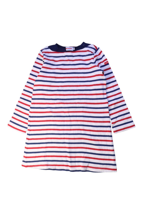 A Red Long Sleeve Dresses from Miki House in size 4T for girl. (Front View)