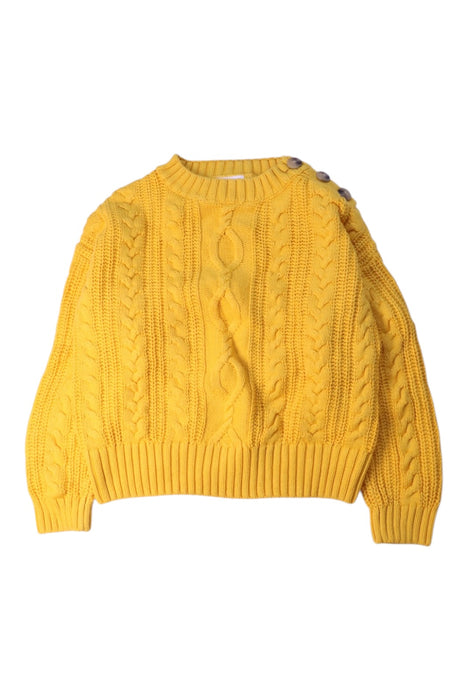 A Yellow Knit Sweaters from Seed in size 6T for girl. (Front View)