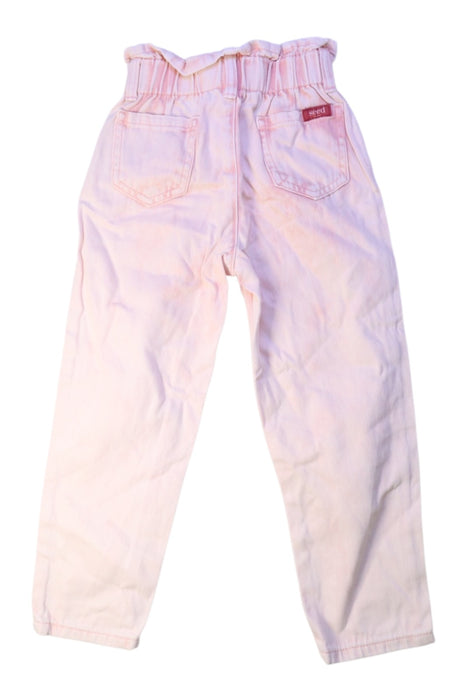A Pink Casual Pants from Seed in size 6T for girl. (Back View)