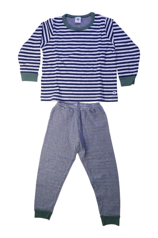 A Navy Pyjama Sets from Petit Bateau in size 4T for boy. (Front View)