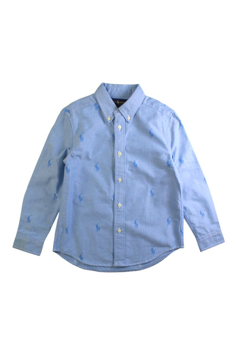 A Blue Long Sleeve Shirts from Ralph Lauren in size 6T for boy. (Front View)