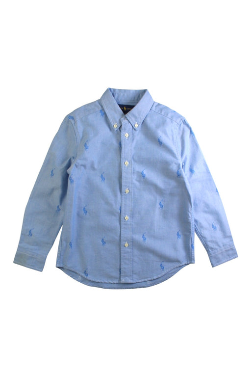 A Blue Long Sleeve Shirts from Ralph Lauren in size 6T for boy. (Front View)