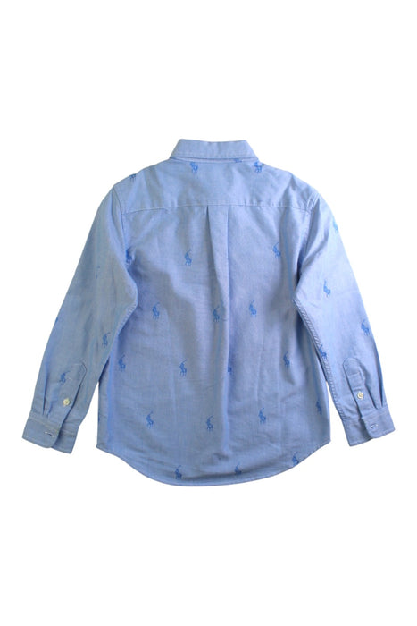 A Blue Long Sleeve Shirts from Ralph Lauren in size 6T for boy. (Back View)