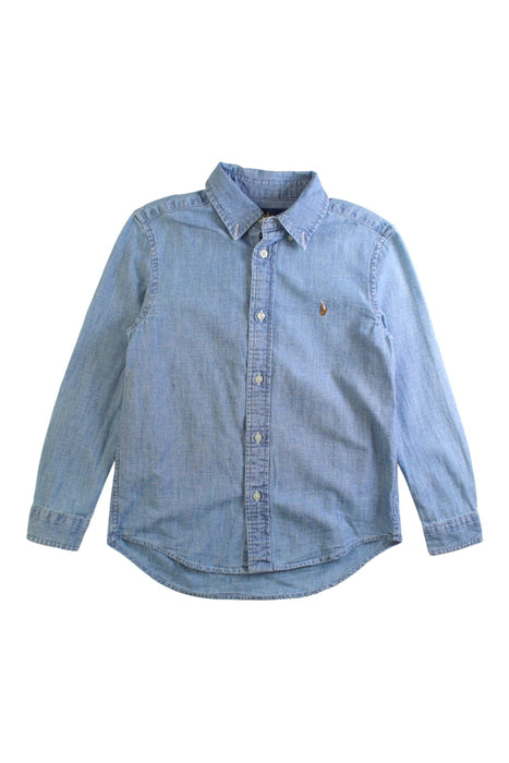 A Blue Long Sleeve Shirts from Ralph Lauren in size 6T for boy. (Front View)