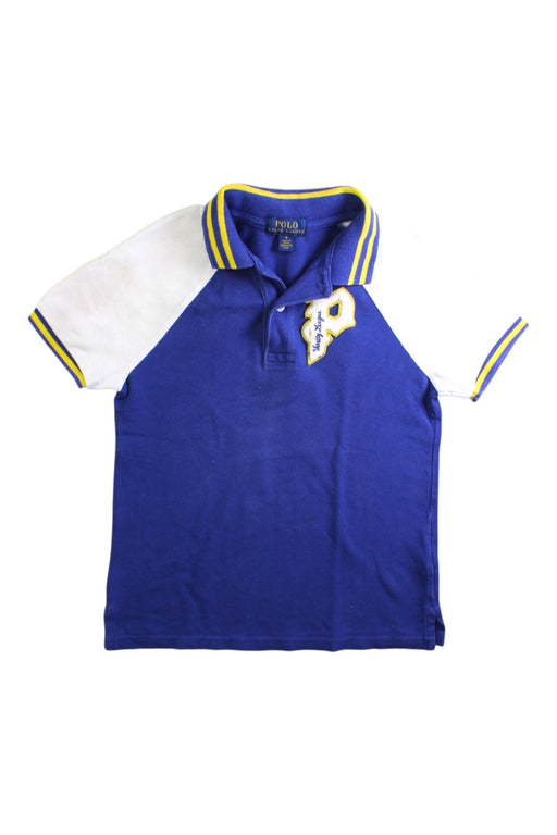 A Blue Short Sleeve Polos from Polo Ralph Lauren in size 5T for boy. (Front View)