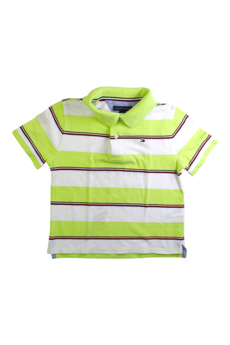 A Green Short Sleeve Polos from Tommy Hilfiger in size 6T for boy. (Front View)