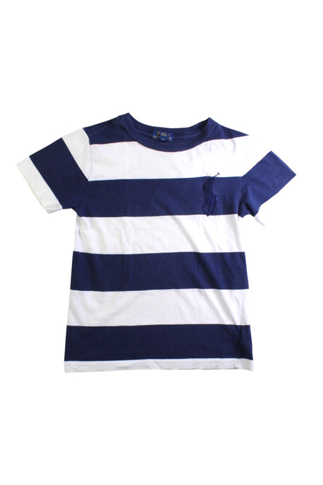A Navy Short Sleeve T Shirts from Polo Ralph Lauren in size 6T for boy. (Front View)