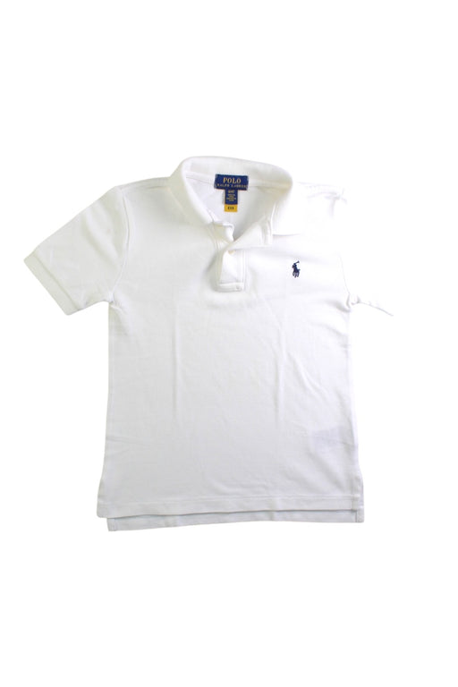 A White Short Sleeve Polos from Polo Ralph Lauren in size 4T for boy. (Front View)