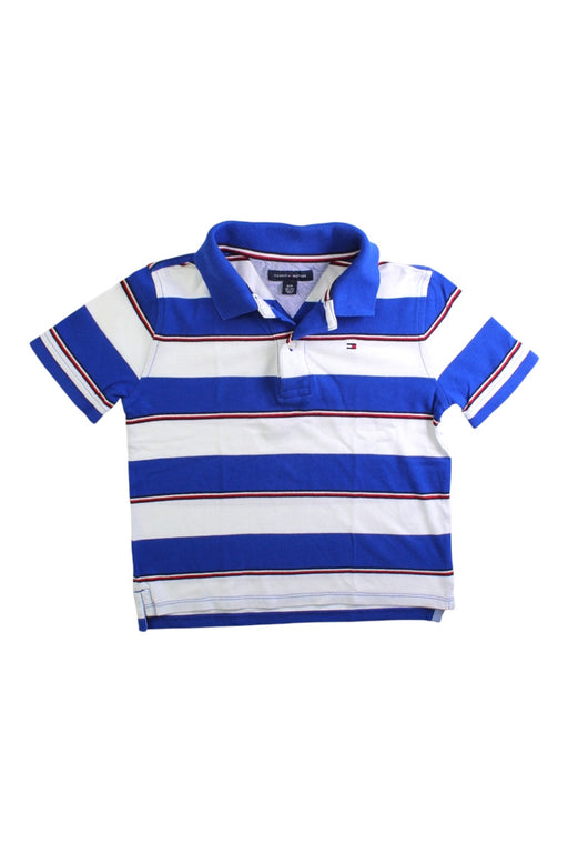 A Blue Short Sleeve Polos from Tommy Hilfiger in size 6T for boy. (Front View)