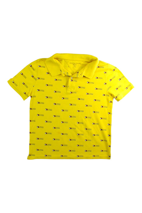 A Yellow Short Sleeve Polos from Tommy Hilfiger in size 8Y for boy. (Front View)