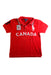 A Red Short Sleeve Polos from Polo Ralph Lauren in size 5T for boy. (Front View)