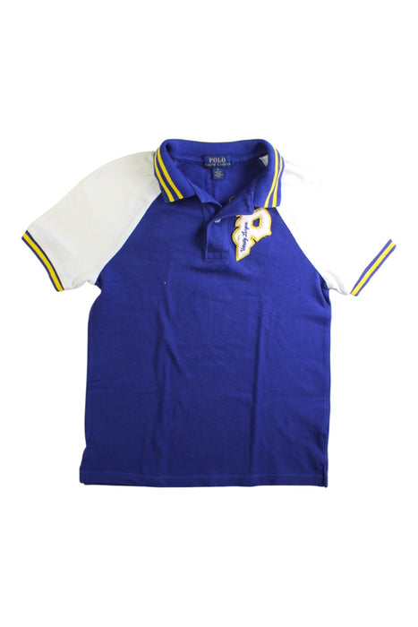 A Blue Short Sleeve Polos from Polo Ralph Lauren in size 6T for boy. (Front View)