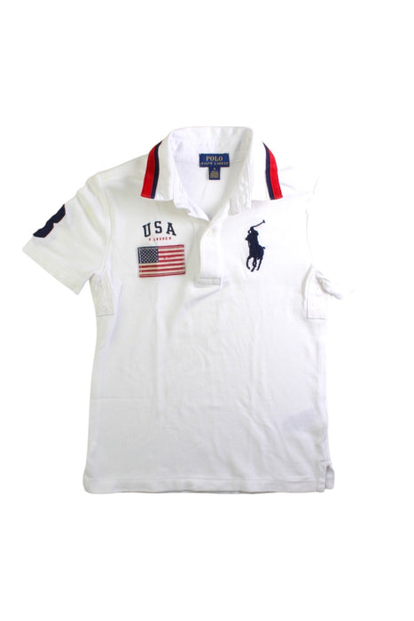 A White Short Sleeve Polos from Polo Ralph Lauren in size 6T for boy. (Front View)