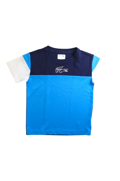 A Blue Short Sleeve Polos from Lacoste in size 6T for boy. (Front View)