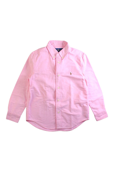 A Pink Long Sleeve Shirts from Ralph Lauren in size 6T for boy. (Front View)
