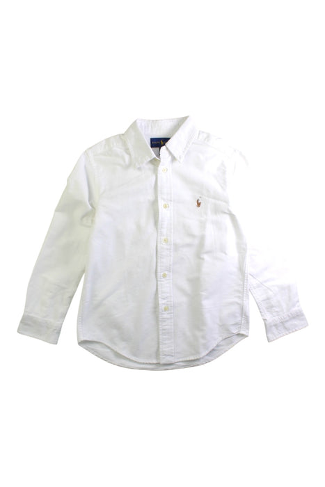 A White Long Sleeve Shirts from Ralph Lauren in size 6T for boy. (Front View)