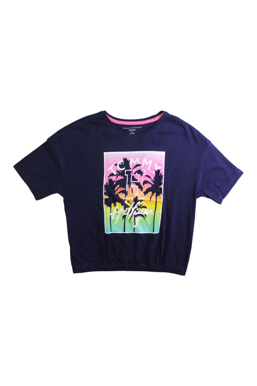 A Navy Short Sleeve T Shirts from Tommy Hilfiger in size 8Y for girl. (Front View)