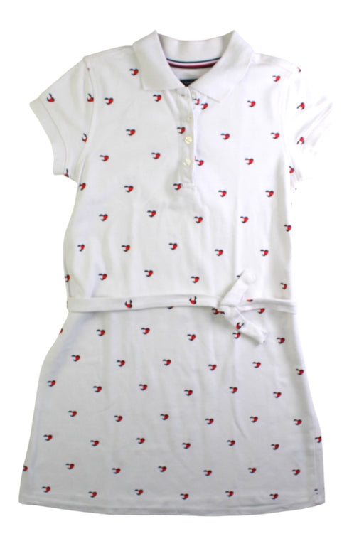 A White Short Sleeve Dresses from Tommy Hilfiger in size 8Y for girl. (Front View)
