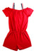 A Red Short Sleeve Rompers from Tommy Hilfiger in size 7Y for girl. (Front View)