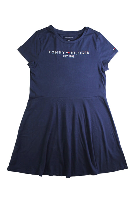 A Navy Short Sleeve Dresses from Tommy Hilfiger in size 8Y for girl. (Front View)