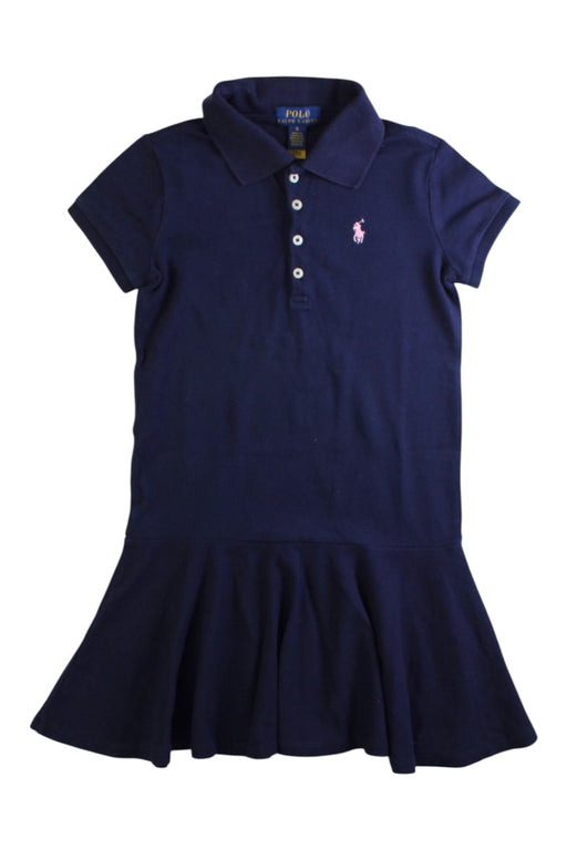 A Navy Short Sleeve Dresses from Polo Ralph Lauren in size 6T for girl. (Front View)